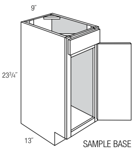 Sample Base - Dover Truffle - 9"wx23 3/4"hx13"d (assembled only)