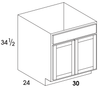 SB30 - Dartmouth Pewter - Sink Base Cabinet - Butt Doors
