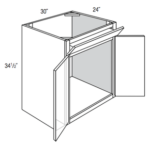SB30TILT - Norwich Slab - Sink Base w/Tilt Out - Butt Doors