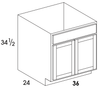 SB36 - Dartmouth Pewter - Sink Base Cabinet - Butt Doors