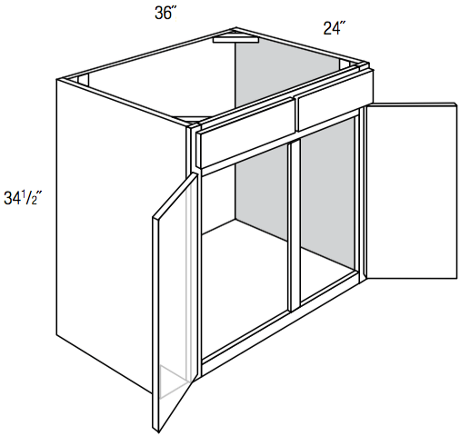 SB36 - Norwich Slab - Sink Base - Double Doors