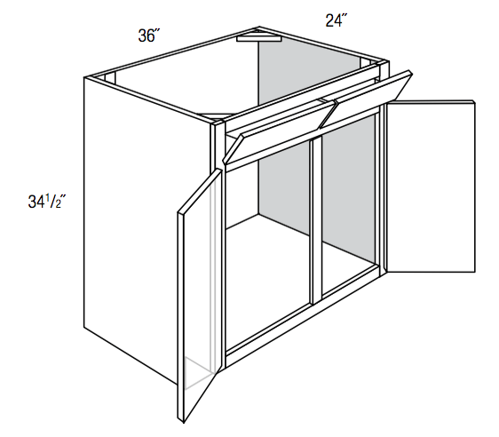 SB36TILT - Dover White - Sink Base w/Tilt Outs - Double Doors