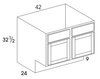SB42ADA - Dartmouth White - ADA Sink Base Cabinet - Double Doors - Special Order
