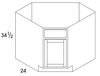 SCB36 - Berwyn Opal - Corner Sink Base - Single Door - Special Order