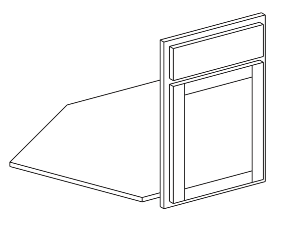 SCB36FFADA - York Grey Stain - ADA Corner Sink Face Frame and Door - Single Door - Special Order