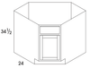 SCB42 - Dartmouth White - Corner Sink Base - Single Door