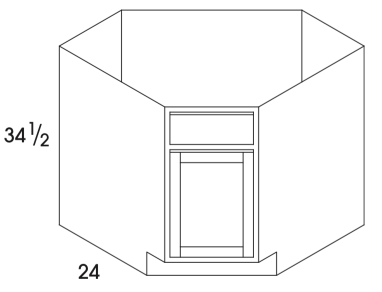 SCB42 - Dartmouth White - Corner Sink Base - Single Door