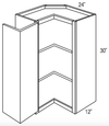 SCW2430 - Yarmouth Raised - Square Corner Wall Cabinet - Bi-Fold Doors