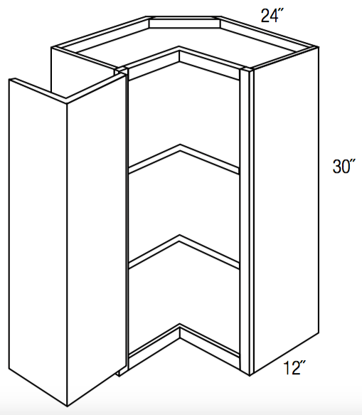 SCW2430 - Yarmouth Slab - Square Corner Wall Cabinet - Bi-Fold Doors
