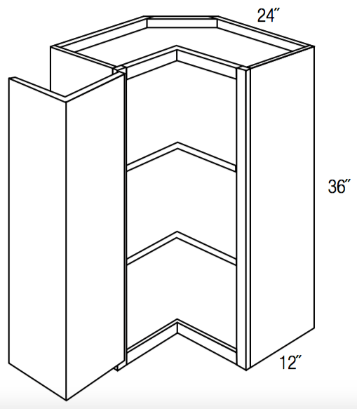 SCW2436 - Dover Lunar - Square Corner Wall Cabinet - Bi-Fold Doors