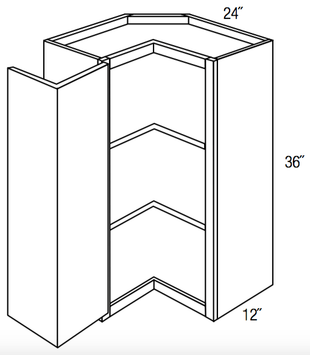 SCW2436 - Yarmouth Raised - Square Corner Wall Cabinet - Bi-Fold Doors