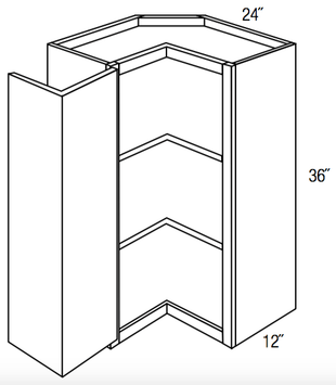 SCW2436 - Yarmouth Slab - Square Corner Wall Cabinet - Bi-Fold Doors
