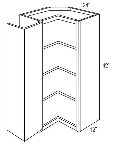 SCW2442 - Yarmouth Slab - Square Corner Wall Cabinet - Bi-Fold Doors