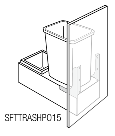 SFTTRASHPO15  - Dover White - Soft-close trash pullout for 15" B15