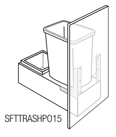 SFTTRASHPO15  - Trenton Recessed - Soft-close trash pullout for 15" B15