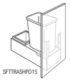 SFTTRASHPO15  - Yarmouth Raised - Soft-close trash pullout for 15" B15