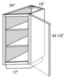 TB12R - Dover White - Transition Base Cabinet - Single Door Hinged Right