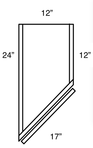 TB12R - Trenton Recessed - Transition Base Cabinet - Single Door Hinged Right