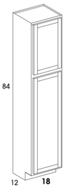 U188412 - Berwyn Opal - Pantry/Utility Cabinet - 12" Deep - Two Single Doors - Special Order