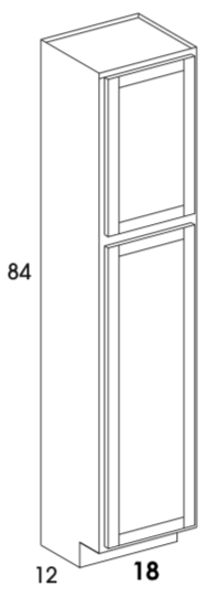 U188412 - Dartmouth Dark Sable - Pantry/Utility Cabinet - 12" Deep - Two Single Doors - Special Order