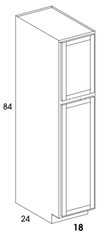 U188424 - Dartmouth Dark Sable - Pantry/Utility Cabinet - 24" Deep - Two Single Doors