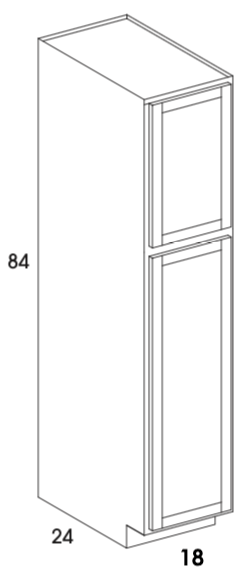 U188424 - Dartmouth White - Pantry/Utility Cabinet - 24" Deep - Two Single Doors