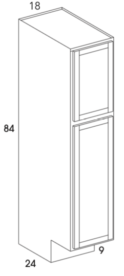 U188424ADA - Dartmouth Brownstone - ADA Pantry/Utility Cabinet - 24" Deep - Two Single Doors - Special Order