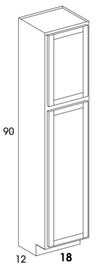 U189012 - Dartmouth Dark Sable - Pantry/Utility Cabinet - 12" Deep - Two Single Doors - Special Order