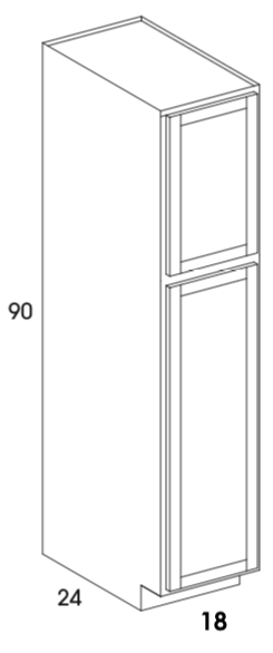 U189024 - Dartmouth Dark Sable - Pantry/Utility Cabinet - 24" Deep - Two Single Doors