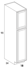 U189024 - Hanover Grey Stain - Pantry/Utility Cabinet - 24" Deep - Two Single Doors