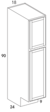 U189024ADA - Dartmouth Dark Sable - ADA Pantry/Utility Cabinet - 24" Deep - Two Single Doors - Special Order