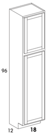 U189612 - Berwyn Opal - Pantry/Utility Cabinet - 12" Deep - Two Single Doors - Special Order