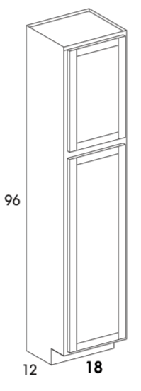 U189612 - Dartmouth Dark Sable - Pantry/Utility Cabinet - 12" Deep - Two Single Doors - Special Order