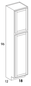 U189612 - York White - Pantry/Utility Cabinet - 12" Deep - Two Single Doors - Special Order