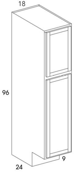 U189624ADA - Dartmouth Brownstone - ADA Pantry/Utility Cabinet - 24" Deep - Two Single Doors - Special Order