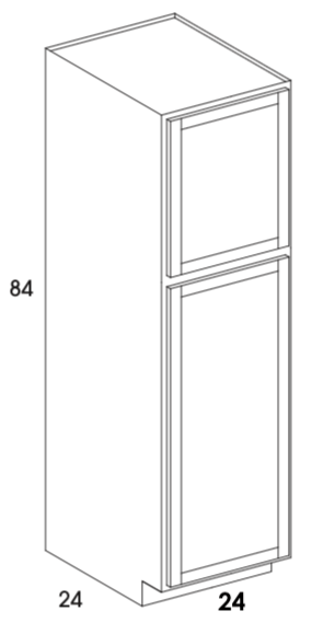 U248424 - Dartmouth Dark Sable - Pantry/Utility Cabinet - 24" Deep - Two Single Doors