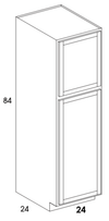 U248424 - York Grey Stain - Pantry/Utility Cabinet - 24" Deep - Two Single Doors