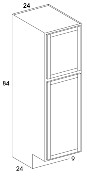 U248424DDADA - Berwyn Opal - ADA Pantry/Utility Cabinet - 24" Deep - Butt Doors - Special Order