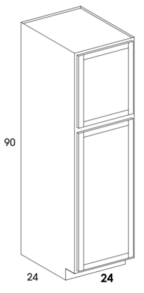 U249024 - Dartmouth Dark Sable - Pantry/Utility Cabinet - 24" Deep - Two Single Doors