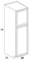 U249024 - Dartmouth White - Pantry/Utility Cabinet - 24" Deep - Two Single Doors