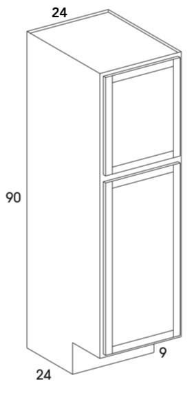 U249024DDADA - York White - ADA Pantry/Utility Cabinet - 24" Deep - Butt Doors - Special Order