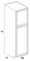 U249624 - Dartmouth Grey Stain - Pantry/Utility Cabinet - 24" Deep - Two Single Doors