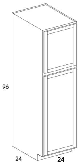 U249624 - Dartmouth White - Pantry/Utility Cabinet - 24" Deep - Two Single Doors