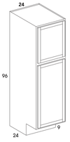 U249624ADA - Dartmouth White - ADA Pantry/Utility Cabinet - 24" Deep - Two Single Doors - Special Order