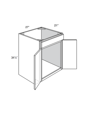 VSB27 - Concord Pebble Gray - Vanity Sink Base Cabinet - Double Door/False Drawer Front - 27"W x 34.5"H x 21"D