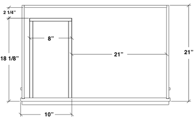 V3021D-L - Dover Castle - Vanity Base 1 Door, 2 Drawers - Drawers on Left
