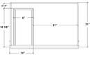 V3021D-L - Dover White - Vanity Base 1 Door, 2 Drawers - Drawers on Left