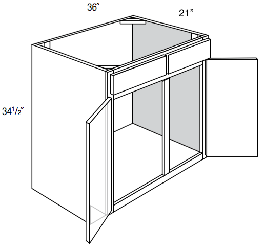 V3621B - Norwich Slab - Vanity Base - Double Doors