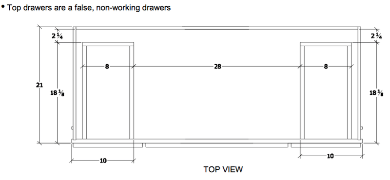 V4821D - Norwich Slab - Vanity Base 2 Door, 4 Drawers - Single Bowl