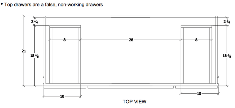 V4821D - Trenton Slab - Vanity Base 2 Door, 4 Drawers - Single Bowl